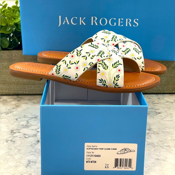 NIB Jack Rogers Slotted Daisy Print Sloane X-band sandal, Sizes 6.5 & 8 - Picture 6 of 9